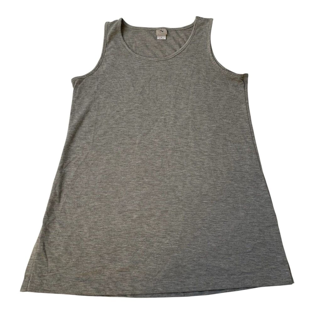 Natori Gray Heather Loungewear Sleep Tank Top A-Line Side Slit Medium M
